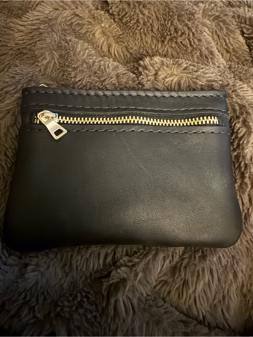 Portland Leather double zip wallet-Black - Gold Hardware